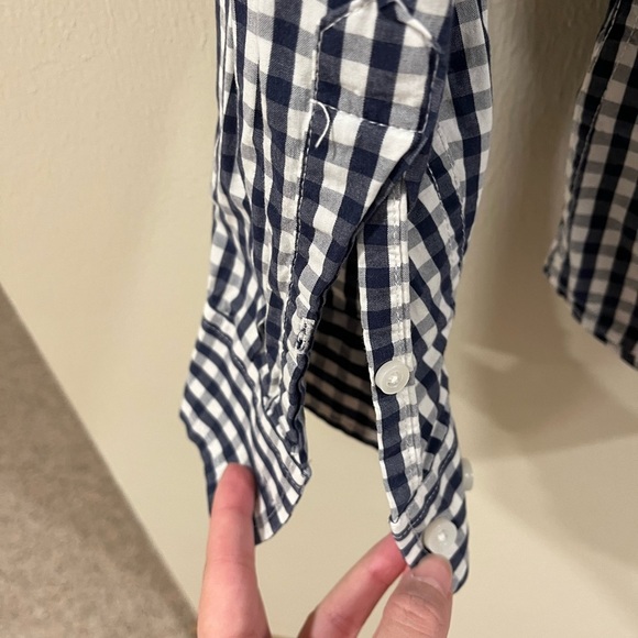 Merona Navy and White Casual Button Down Shirt - Picture 4 of 7